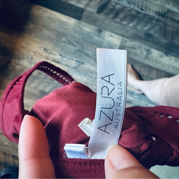 Chic Burgundy Bikini Top with Cut-Out Accents - Picture 6 of 8